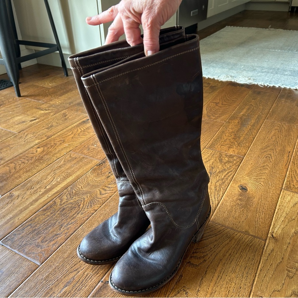 Fiorentini + Baker Tall Leather Riding Boots in Dark Brown